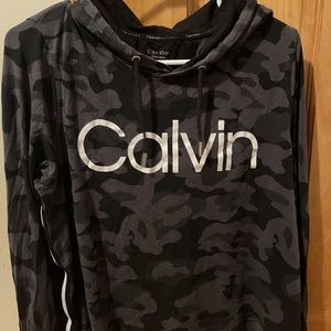 Camo Calvin Klein long sleeve crop hoodie